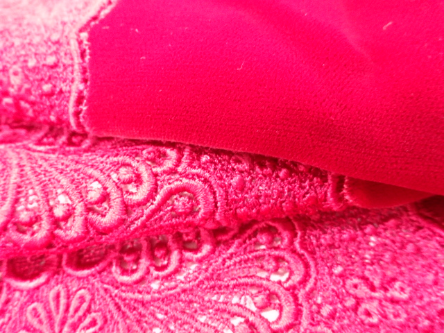  ビロードレース花模様ショール